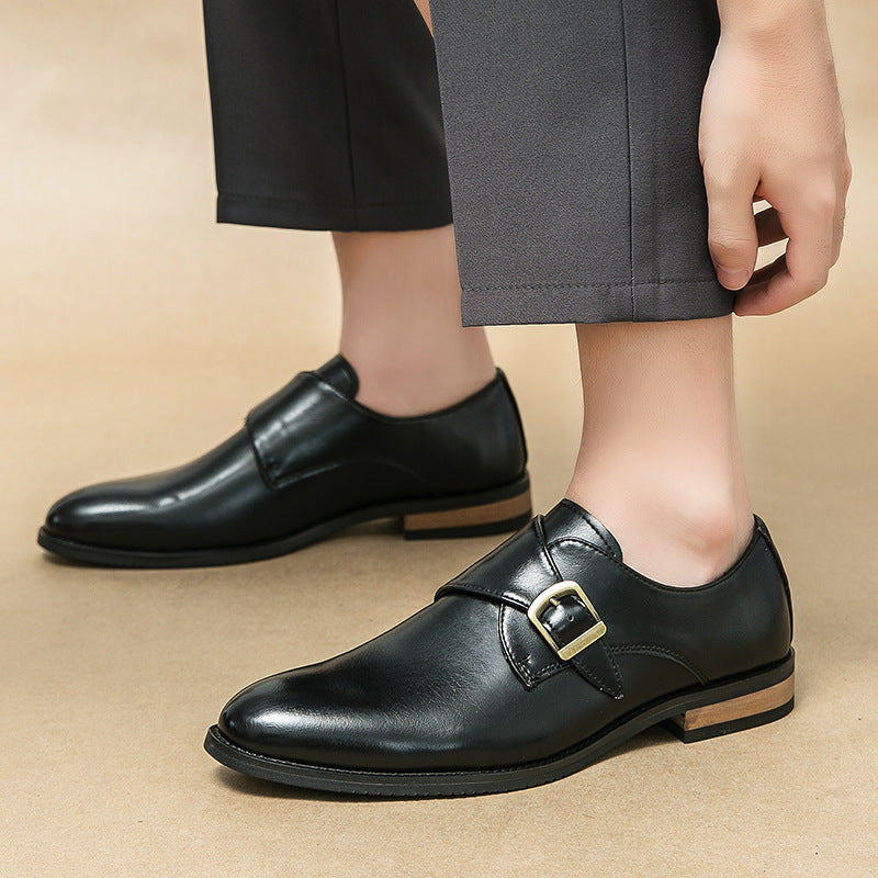 Herren Leder Slip-on Business Schuhe mit Höhensteigernder Sohle Ideal für alle Jahreszeiten