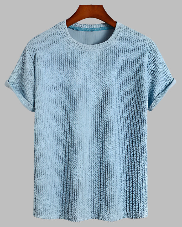 Herren Lockeres Rundhals Kurzarm-T-Shirt Ideal für den Sommer