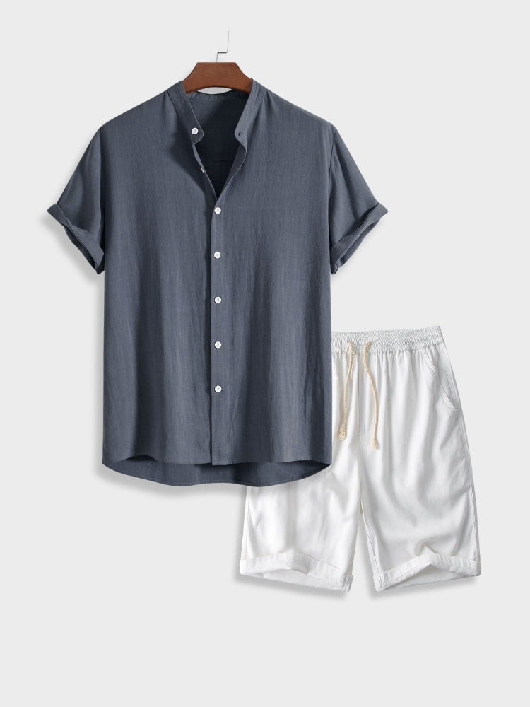 Atmungsaktives Leinen-Set Ideal für Frühling und Sommer