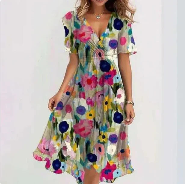 Elegantes V-Ausschnitt-Kleid mit Maßgeschneidertem Schnitt | Ideal für Frühling und Herbst