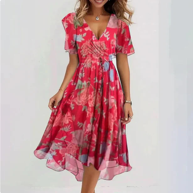 Elegantes V-Ausschnitt-Kleid mit Maßgeschneidertem Schnitt | Ideal für Frühling und Herbst