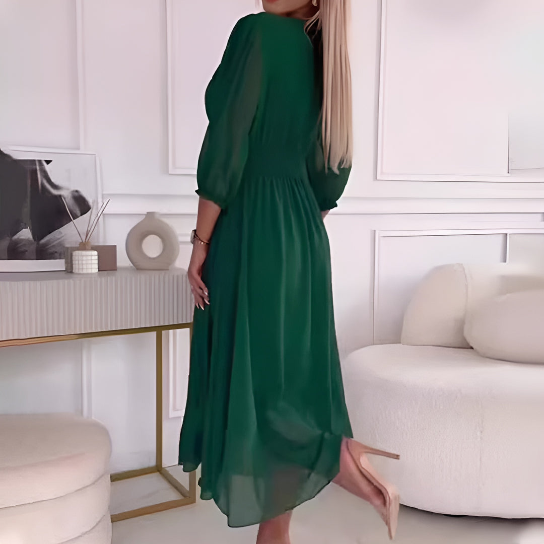 Leichtes Seiden-Chiffon-Kleid mit fließendem Schnitt | Ideal für Frühling und Sommer