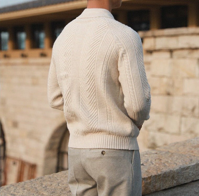 Strickpullover mit Button-Down-Kragen für Männer Ideal für Winter