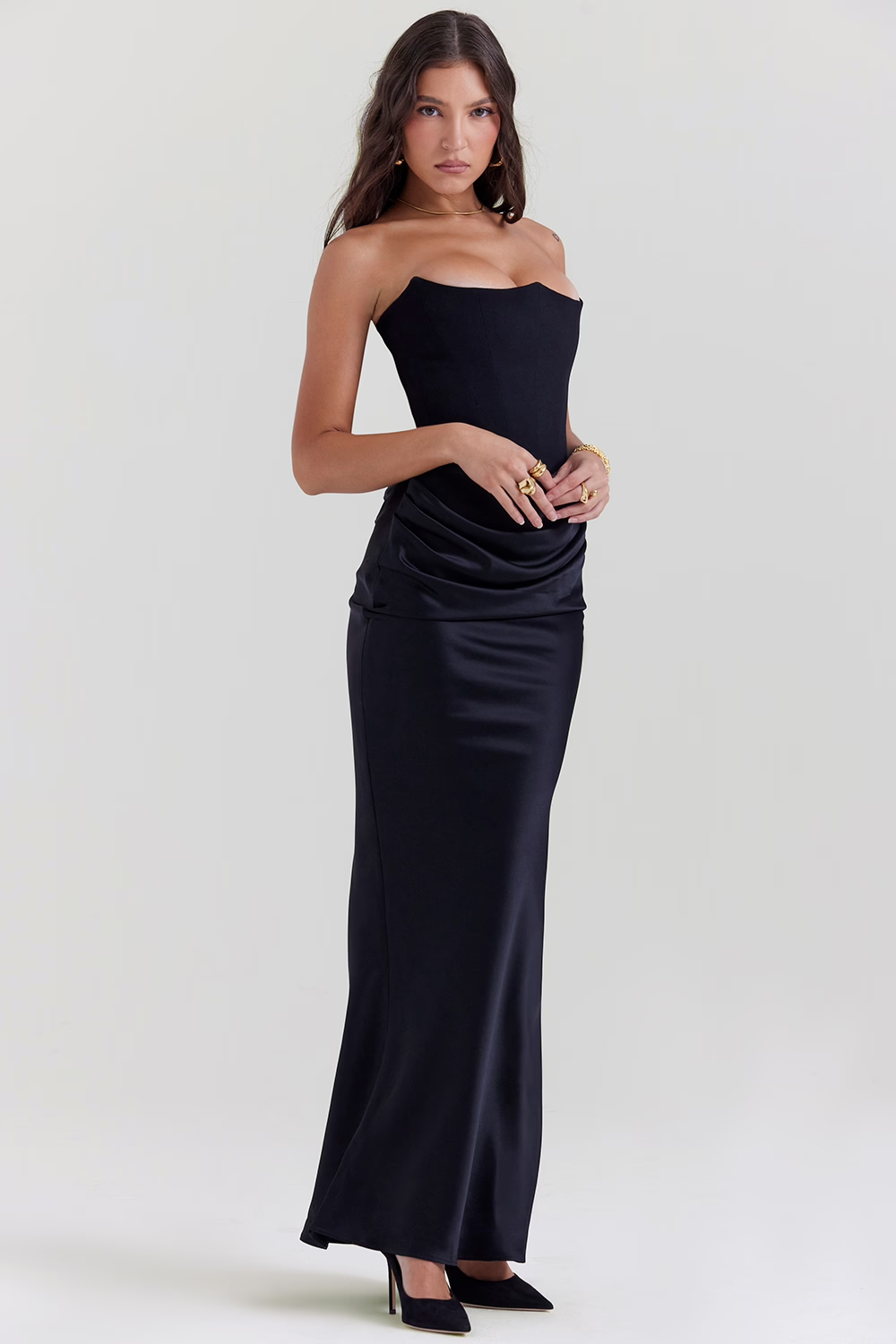 Korsett-Maxikleid mit Taillenbetonendem Design | Ideal für Frühling und Herbst