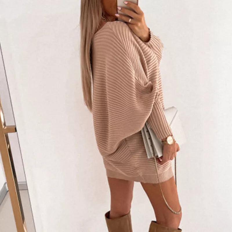 Langärmliges Strick-Minikleid | Ideal für Frühling und Herbst