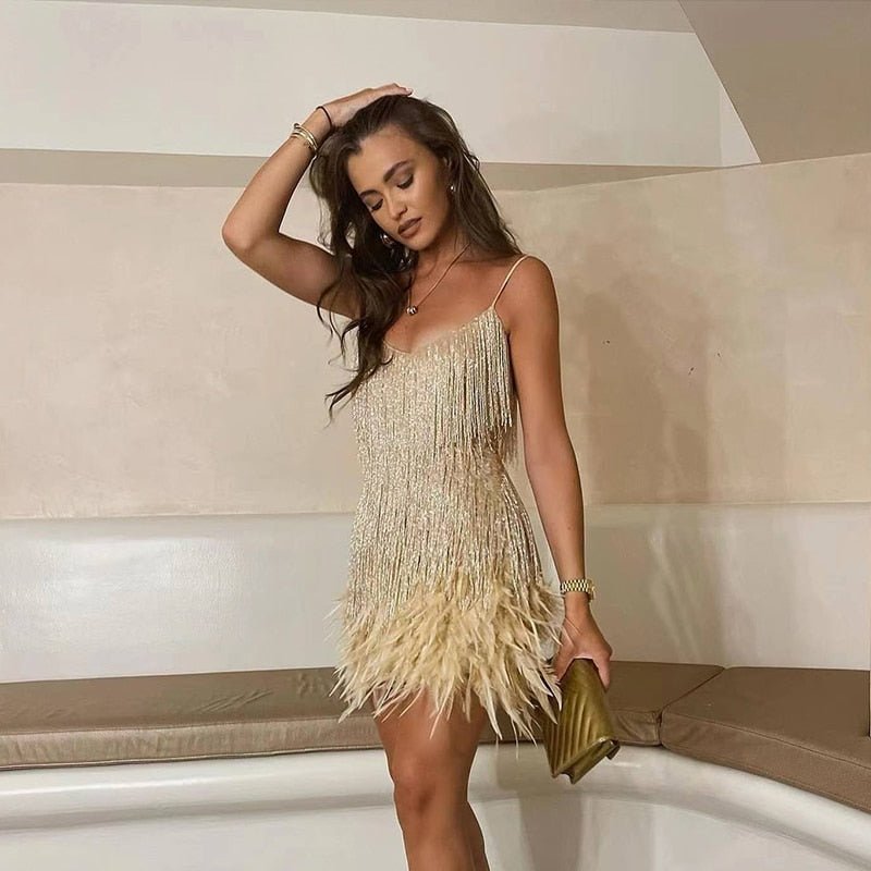 Paillettenkleid im Figurbetonten Cocktail-Stil mit Ärmellosem Schnitt | Ideal für Frühling und Sommer