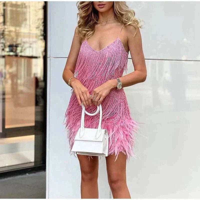 Paillettenkleid im Figurbetonten Cocktail-Stil mit Ärmellosem Schnitt | Ideal für Frühling und Sommer