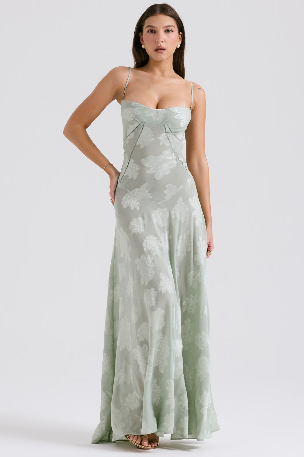 Spitzen-Maxikleid mit schimmerndem Stoff | Perfekt für Frühling & Sommer