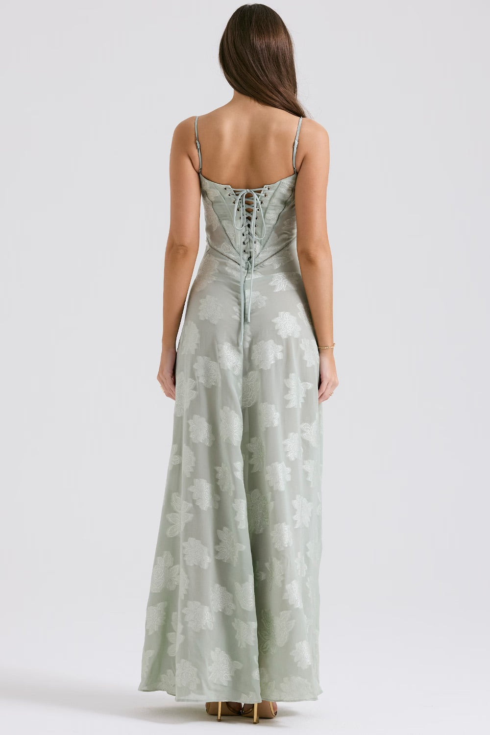 Spitzen-Maxikleid mit schimmerndem Stoff | Perfekt für Frühling & Sommer