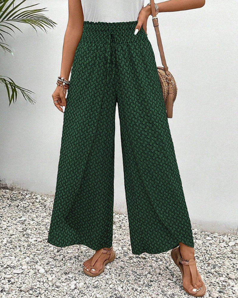 Hochtaillierte Weite-Hose mit fließendem Design | Ideal für Frühling und Herbst