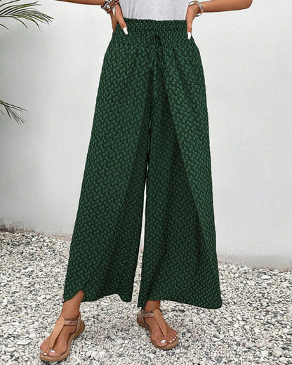 Hochtaillierte Weite-Hose mit fließendem Design | Ideal für Frühling und Herbst