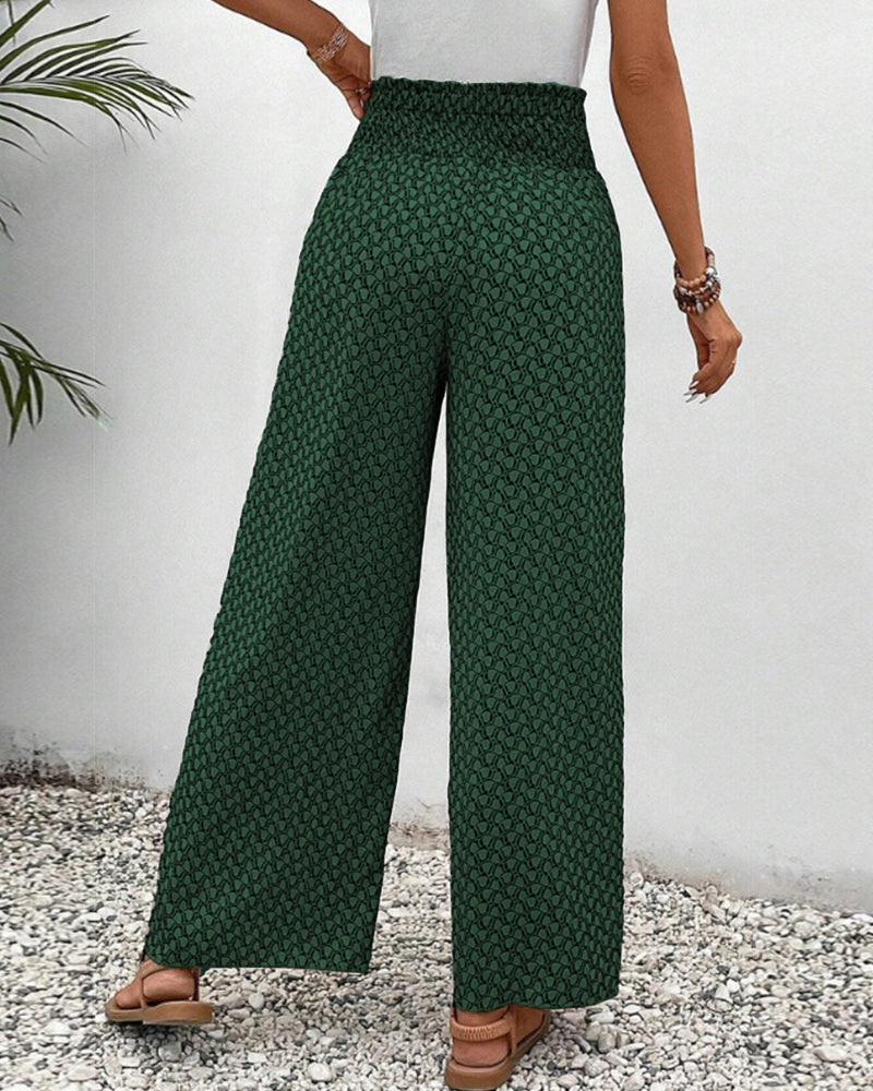 Hochtaillierte Weite-Hose mit fließendem Design | Ideal für Frühling und Herbst
