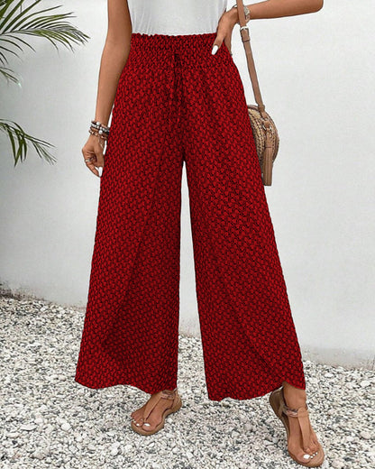 Hochtaillierte Weite-Hose mit fließendem Design | Ideal für Frühling und Herbst