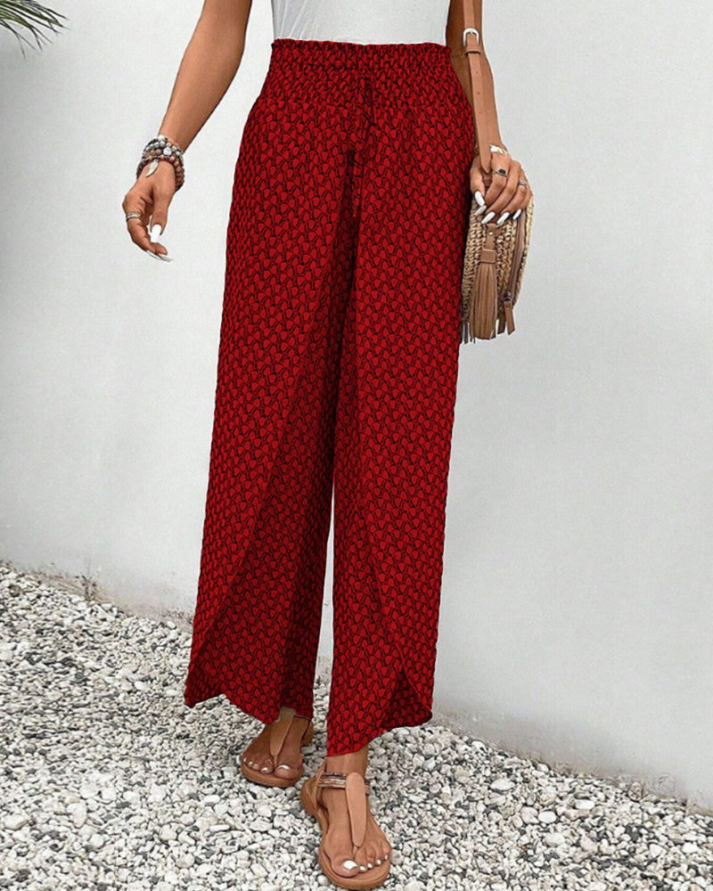 Hochtaillierte Weite-Hose mit fließendem Design | Ideal für Frühling und Herbst