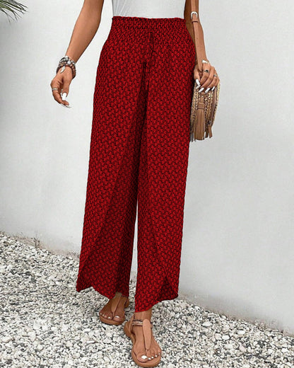 Hochtaillierte Weite-Hose mit fließendem Design | Ideal für Frühling und Herbst