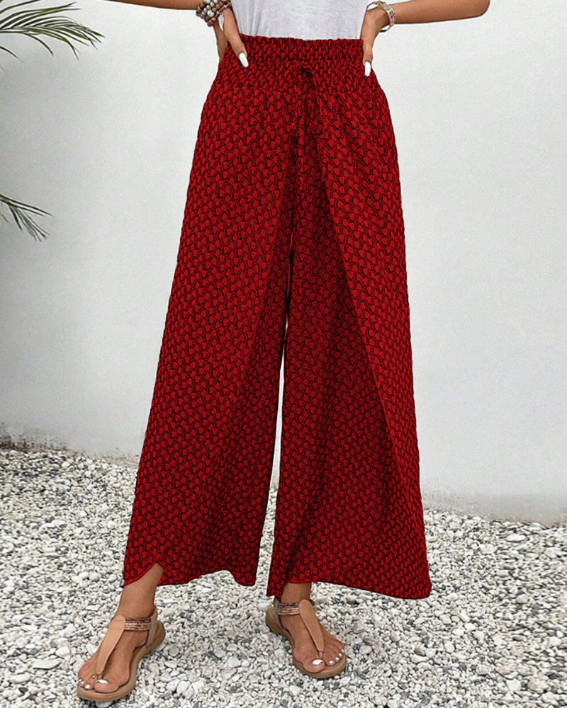Hochtaillierte Weite-Hose mit fließendem Design | Ideal für Frühling und Herbst
