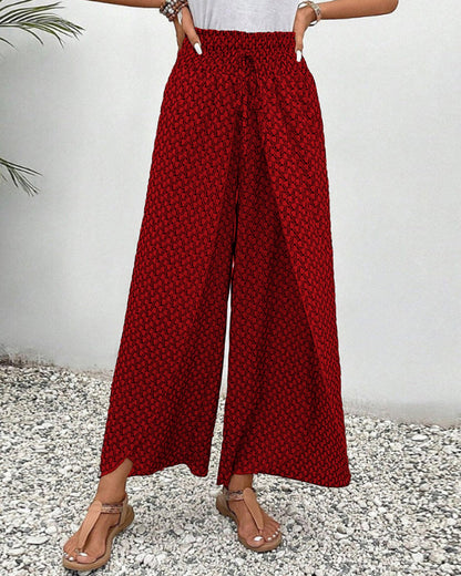 Hochtaillierte Weite-Hose mit fließendem Design | Ideal für Frühling und Herbst