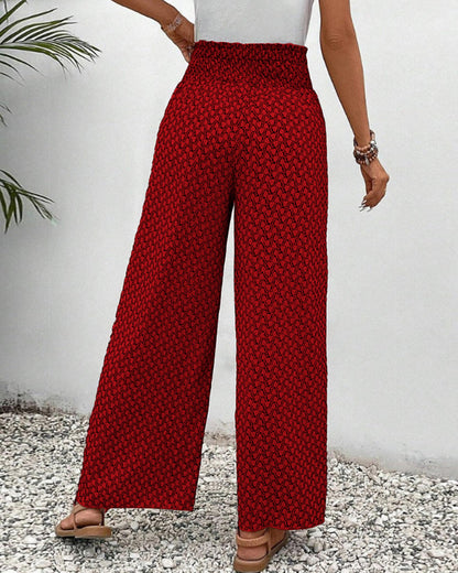 Hochtaillierte Weite-Hose mit fließendem Design | Ideal für Frühling und Herbst