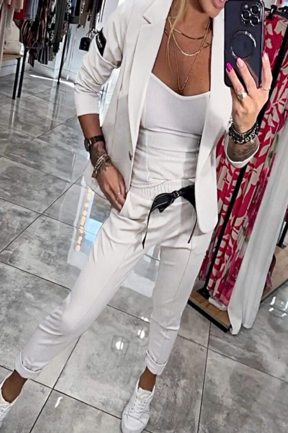 Zweiteiliges Set mit leichtem Blazer und Stretch-Hose | Ideal für Frühling und Herbst