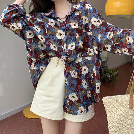 Damen Bedrucktes Langarm-Shirt mit Knopfleiste | Ideal für Alle Jahreszeiten