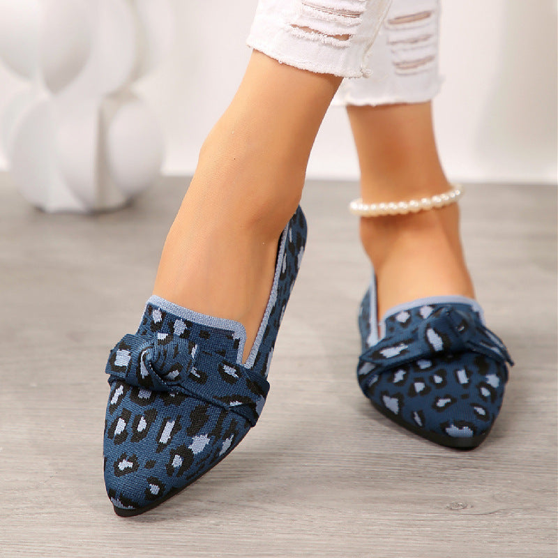 Spitz zulaufende Schleifen-Flats mit Mesh-Obermaterial | Ideal für Frühling und Sommer