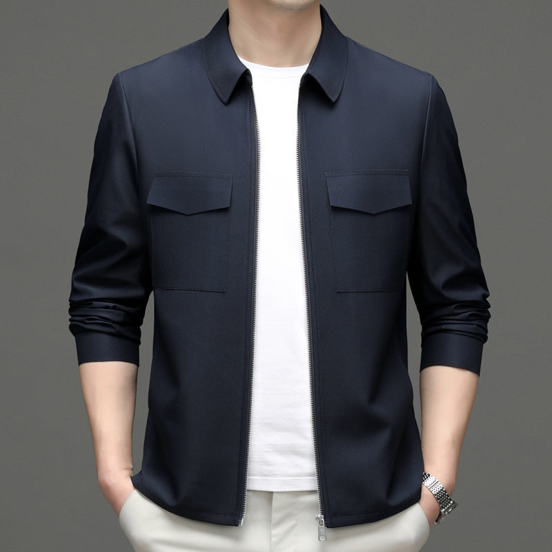 Herren Leichte Jacke mit Revers und Schlitztaschen | Ideal für Frühling & Herbst