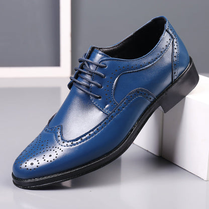 Gravierte Rindleder Low-Top Lederschuhe mit Gummisohle | Ideal für Frühling und Herbst
