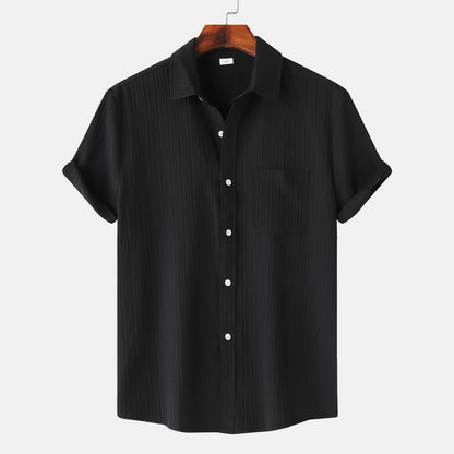 Herren Einfarbiges Polo-Kragen Kurzarm-Shirt Ideal für den Sommer