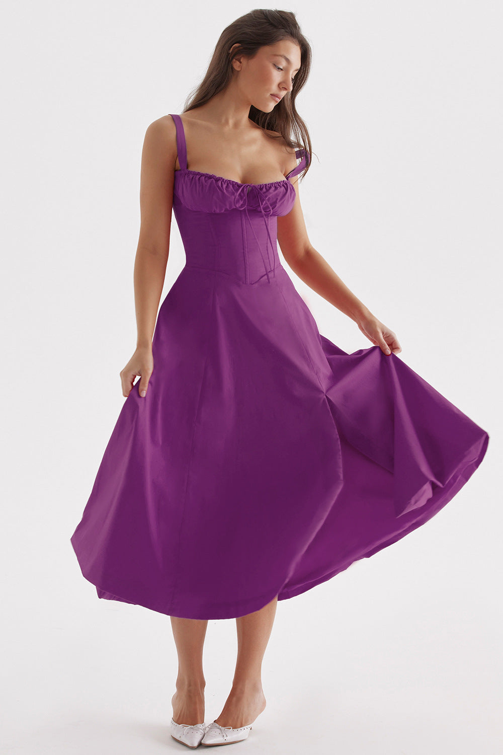 Blumengemustertes Damenkleid mit Riemen I Ideal für Frühling und Sommer