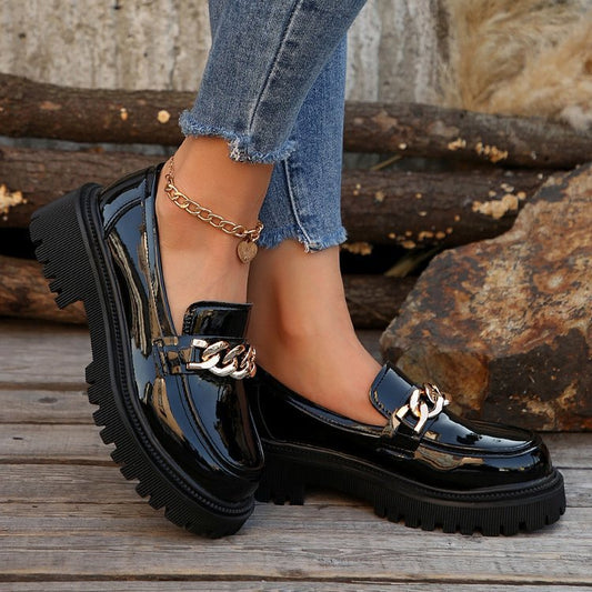 Slip-On Rundzehen-Schuhe mit Dicker Sohle | Ideal für Frühling