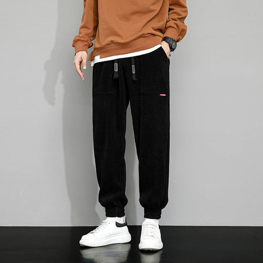 Lockere Weitbeinige Cord-Sweatpants Ideal für Herbst und Winter