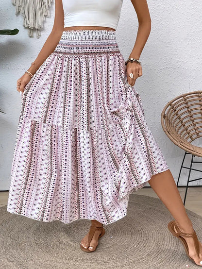 Geblümter Chiffon A-Linien Rock | Ideal für den Sommer