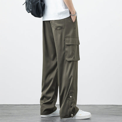 Herren Plus-Size Lockere Gerade-Hose Arbeitslatzhose I Ideal für Sommer