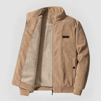 Cordjacke mit Sherpa-Futter und Praktischen Taschen I Ideal für Herbst und Winter