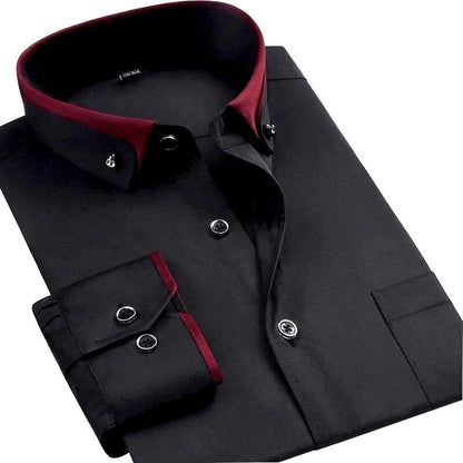 Herren Langärmliges Hemd mit Knopfleiste und Klassischem Kragen | Ideal für Frühling und Herbst