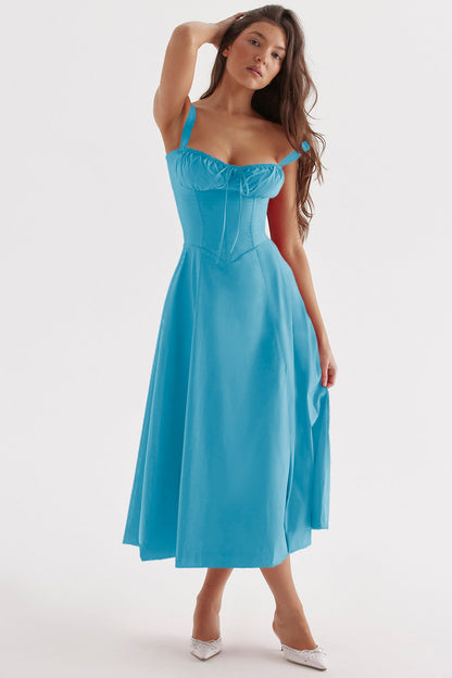 Blumengemustertes Damenkleid mit Riemen I Ideal für Frühling und Sommer