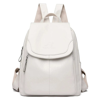 Anti-Diebstahl Kunstleder Rucksack mit RFID-Schutz und Versteckten Reißverschlüssen | Ideal für Frühling und Herbst