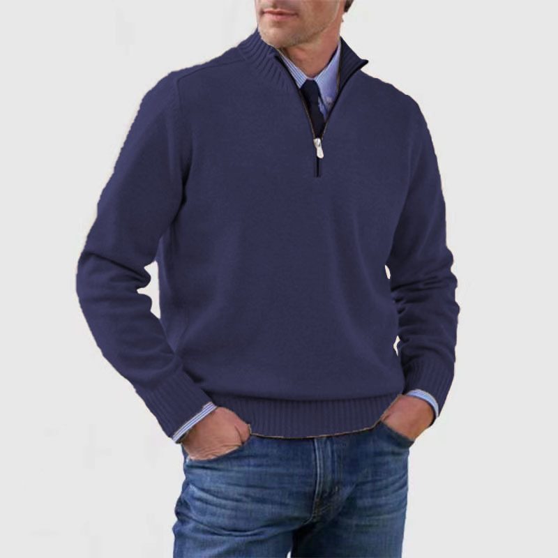 Herrenpullover mit halbem Reißverschluss I Ideal für Herbst und Winter