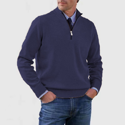 Herrenpullover mit halbem Reißverschluss I Ideal für Herbst und Winter