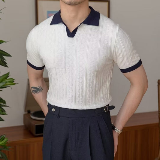 Slim Fit Color Block Polo-Shirt Ideal für den Sommer