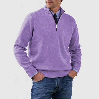 Herrenpullover mit halbem Reißverschluss I Ideal für Herbst und Winter