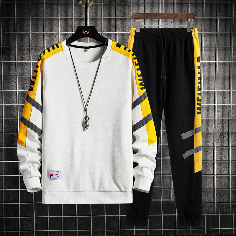 Colorblock Crew Neck Pullover & Lange Sportanzug Ideal für Frühling & Herbst