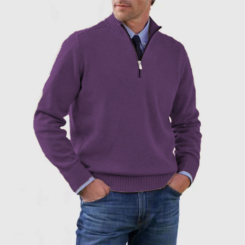Herrenpullover mit halbem Reißverschluss I Ideal für Herbst und Winter