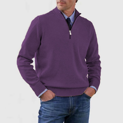 Herrenpullover mit halbem Reißverschluss I Ideal für Herbst und Winter