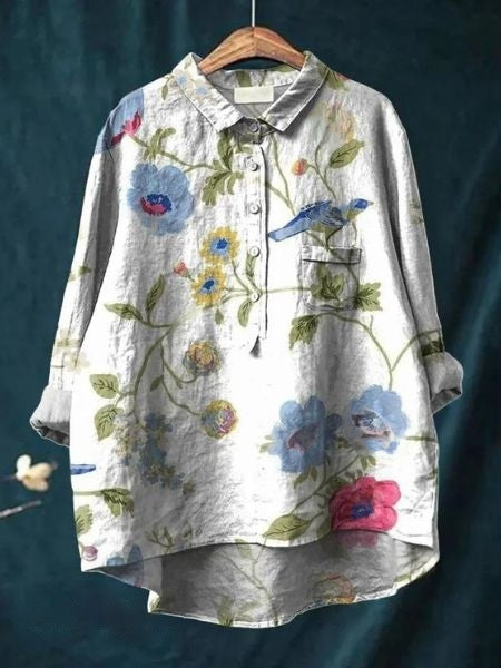 Bluse mit Blumenmuster aus leichtem Stoff | Ideal für Frühling und Sommer