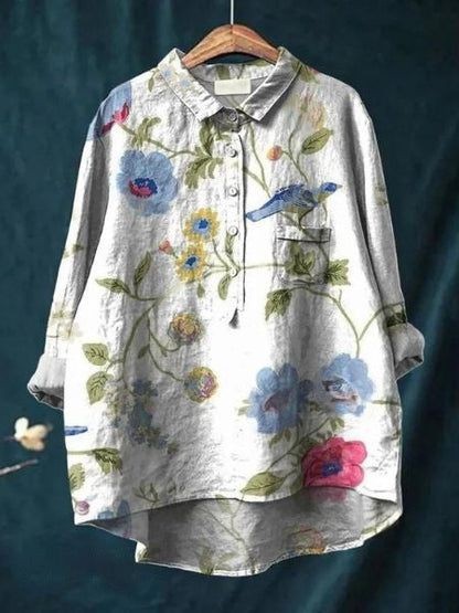 Bluse mit Blumenmuster aus leichtem Stoff | Ideal für Frühling und Sommer