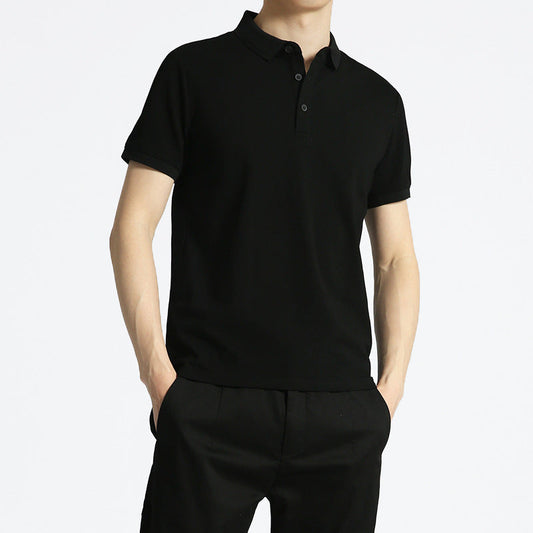 Herren Unifarbenes Kurzarm Lapel T-Shirt Ideal für Sommer
