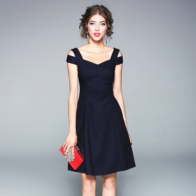 Schulterfreies Minikleid aus Baumwollmischung | Ideal für den Sommer