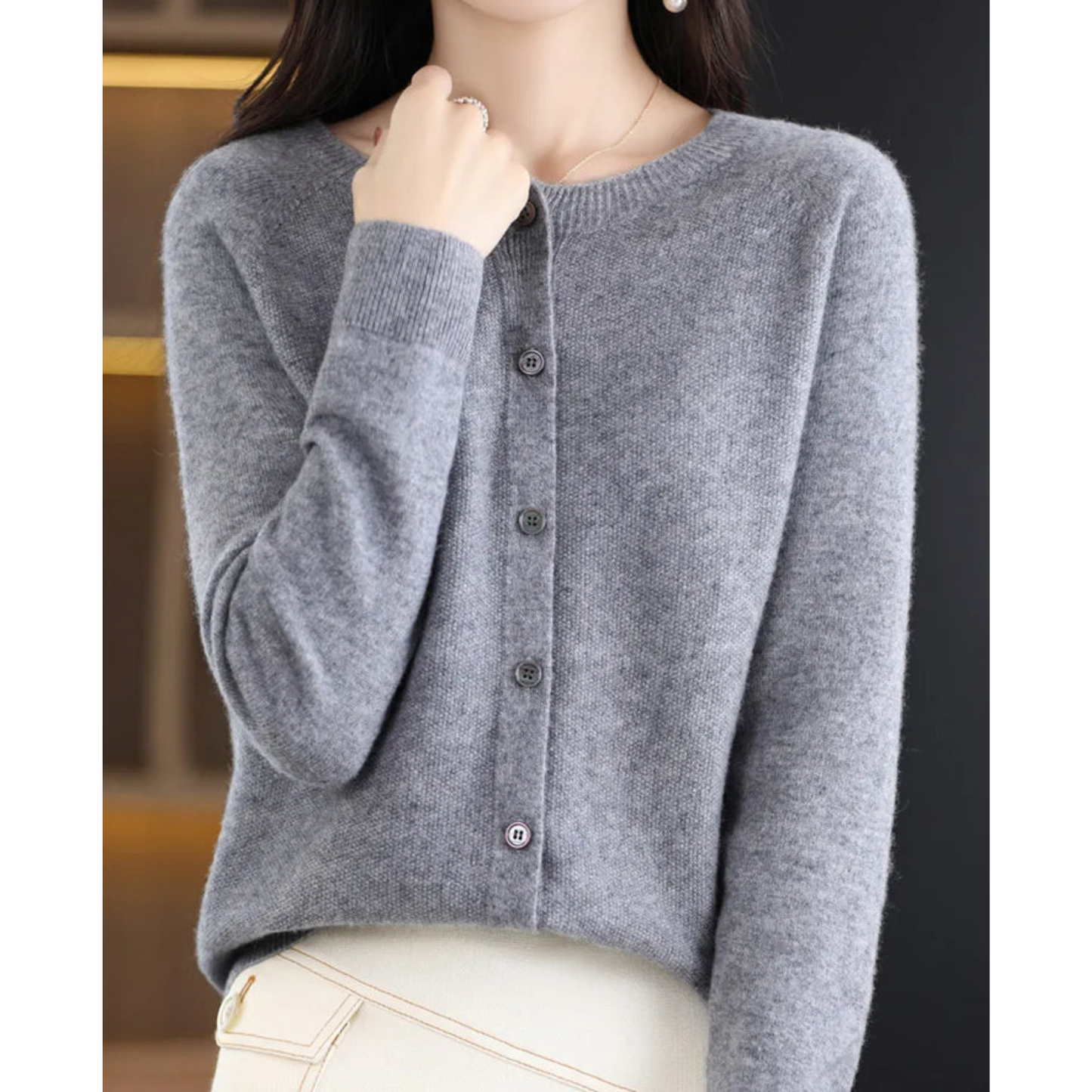 Weicher Strick O-Hals Cardigan | Ideal für Herbst und Winter
