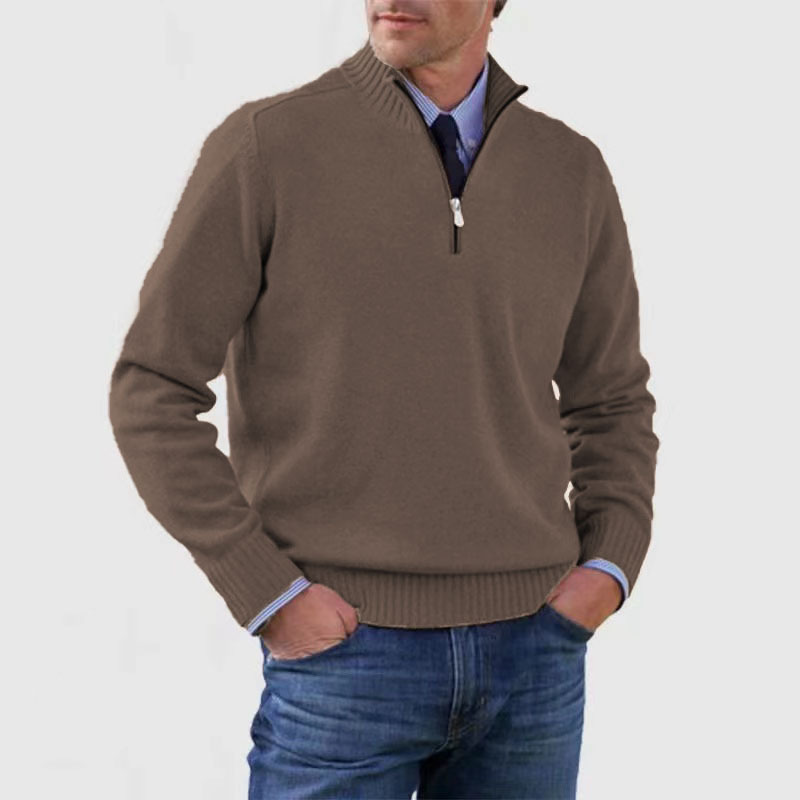 Herrenpullover mit halbem Reißverschluss I Ideal für Herbst und Winter